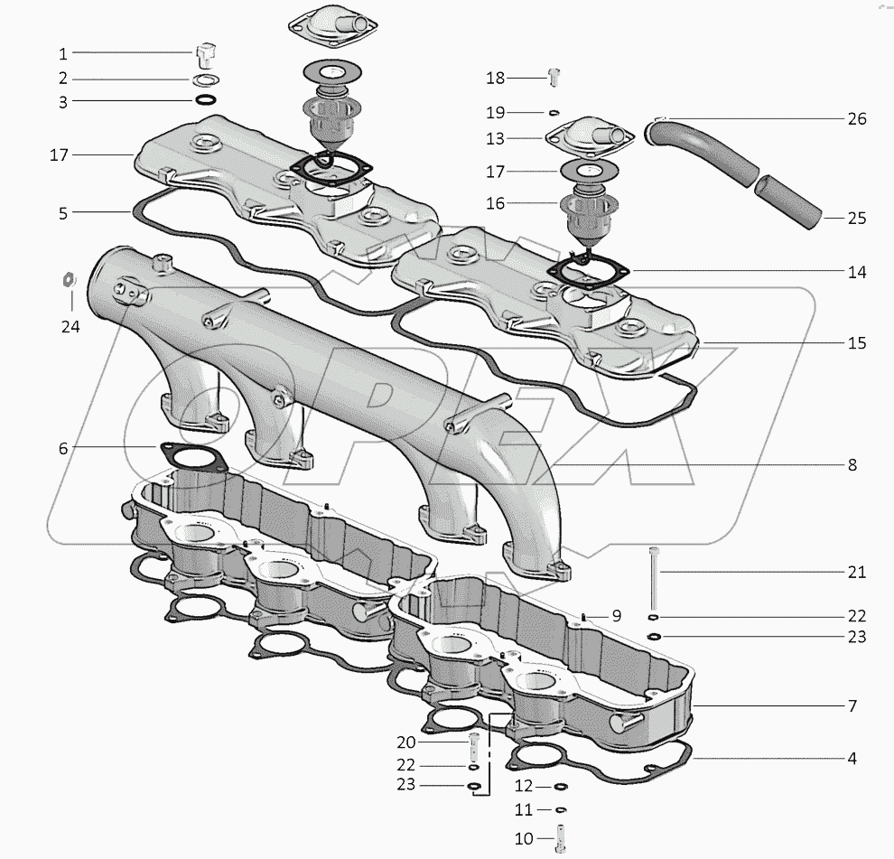  Крышки головок цилиндров, коллектор и сапуны