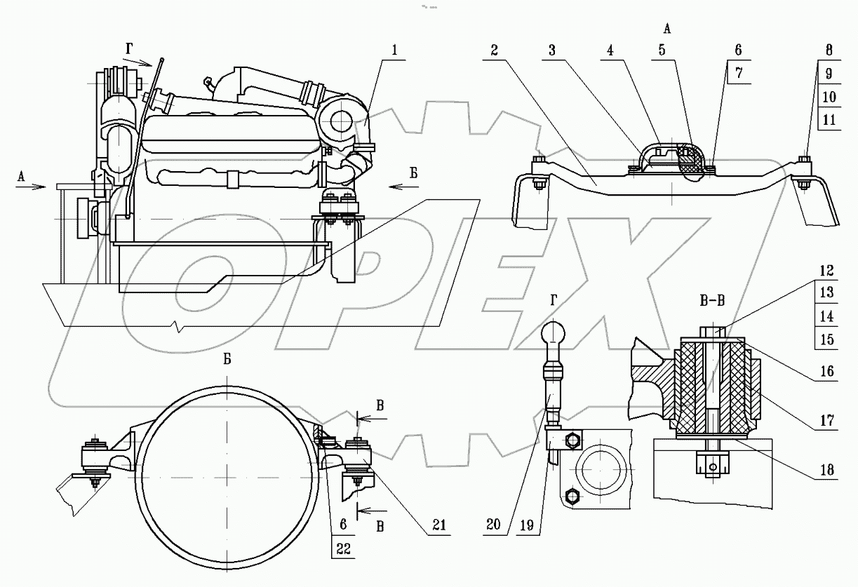  Подвеска двигателя