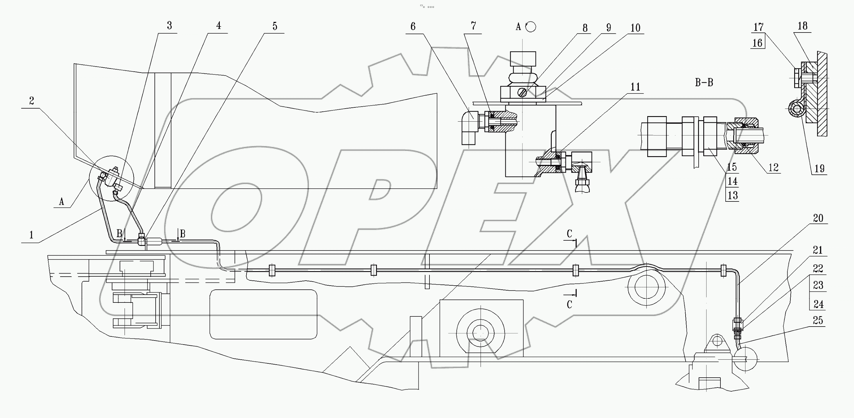  Пневмопривод блокировки дифференциала заднего моста