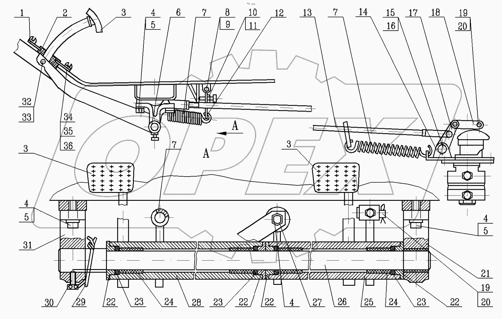  Привод тормозного крана