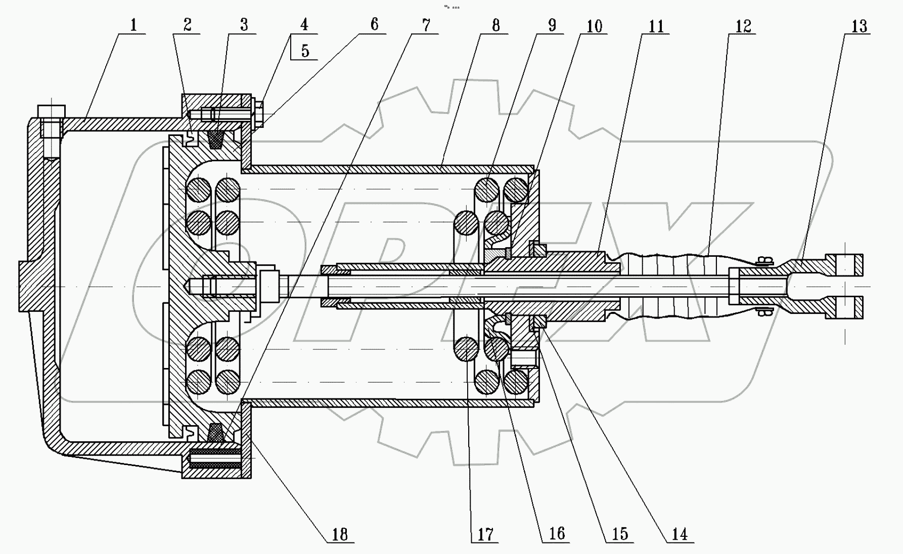  Цилиндр с пружинным энергоаккумулятором