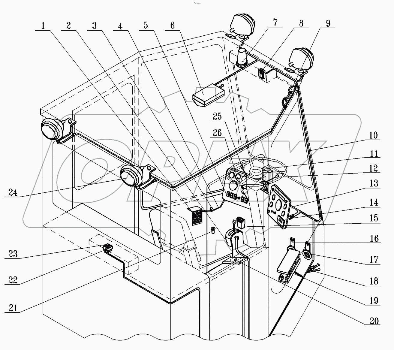  Установка электрооборудования по кабине