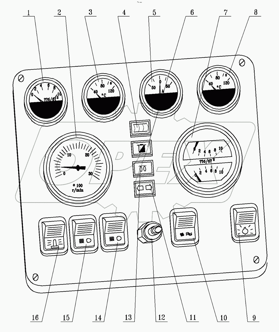  Щиток приборов основной