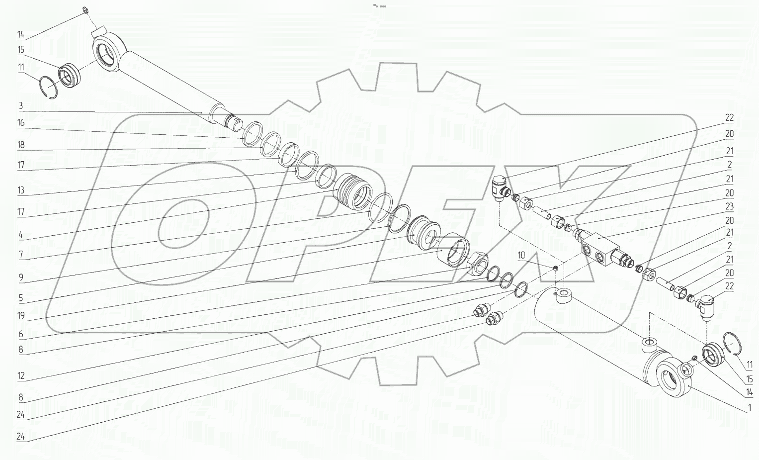  Гидроцилиндр захвата челюстного