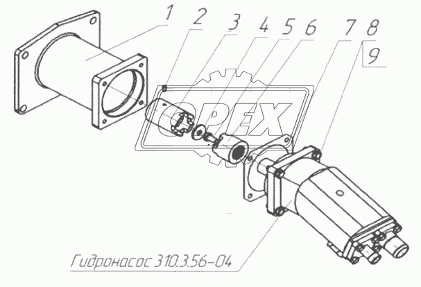 Привод насоса Гидросистема КРЛ-1,5