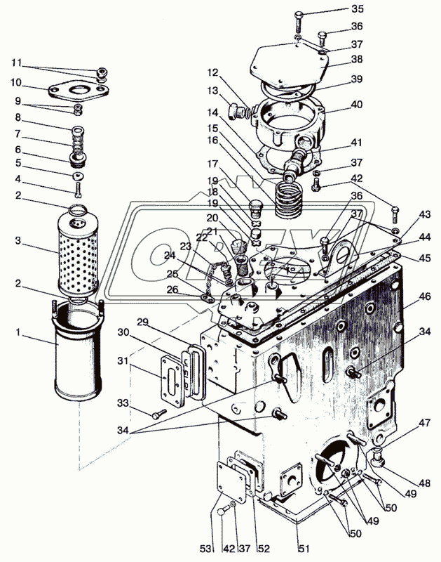 Корпус гидросистемы и фильтр
