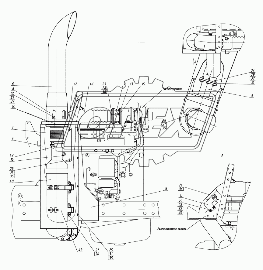 Установка глушителя (1220.5-1205005)