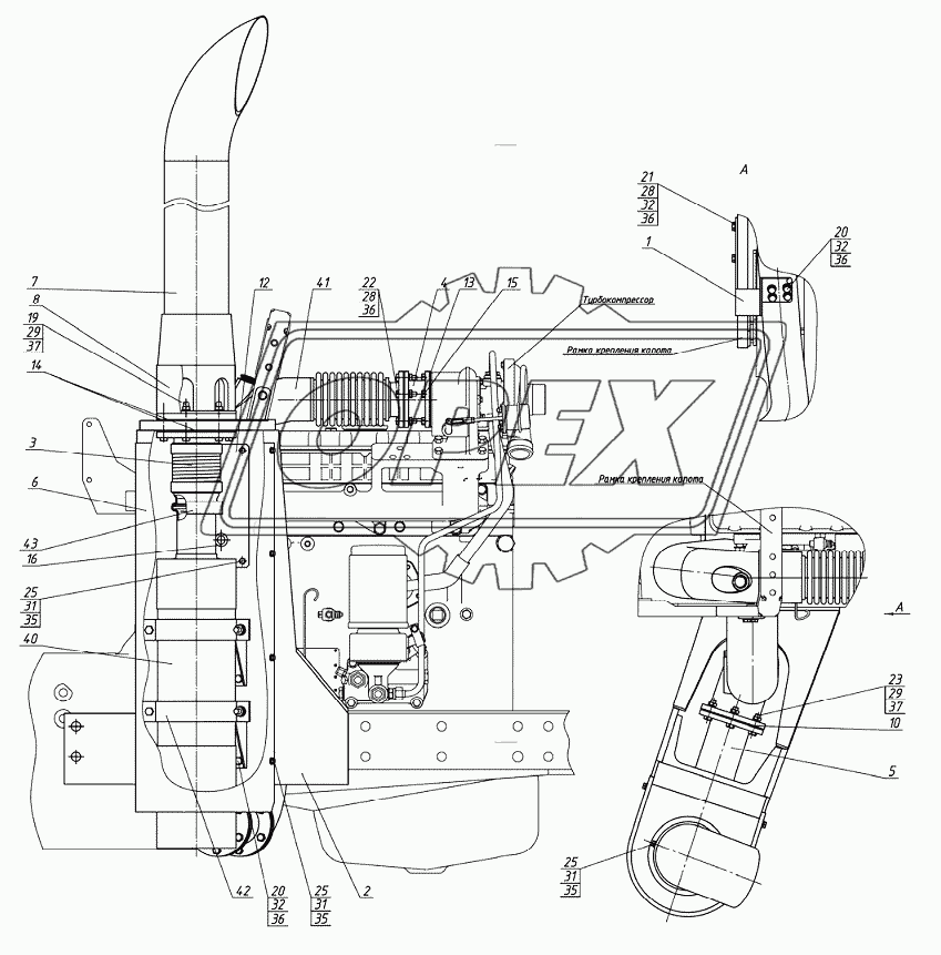 Установка глушителя (1220.5Р-1205005/-А)