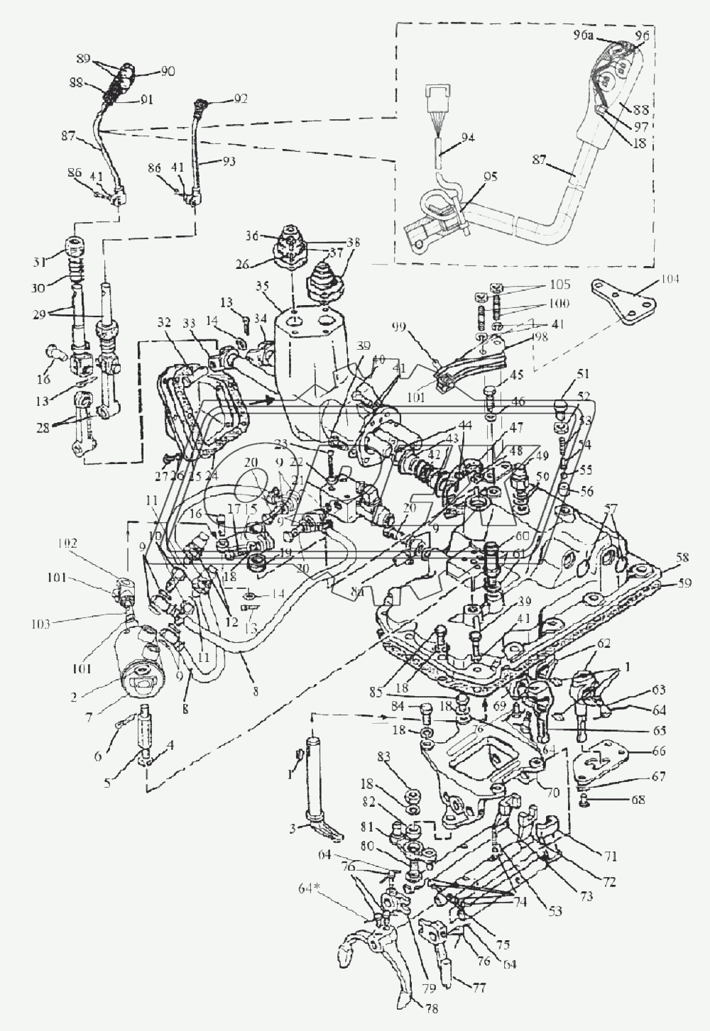 Механизм управления коробкой передач (24F+12R)