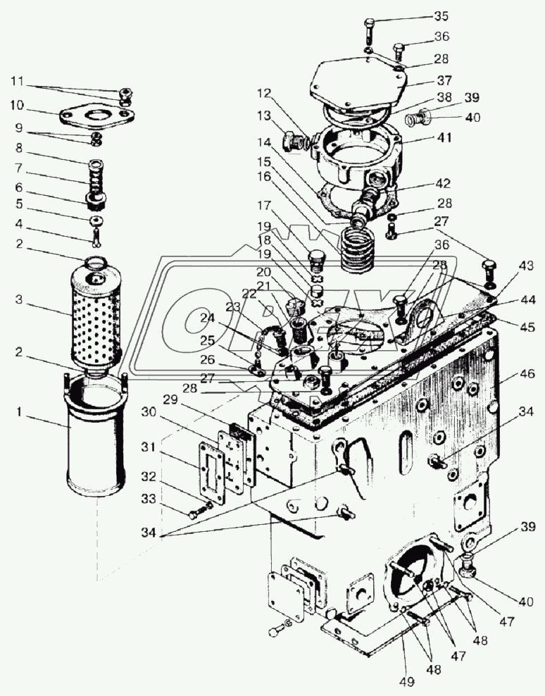 Корпус гидросистемы и фильтр