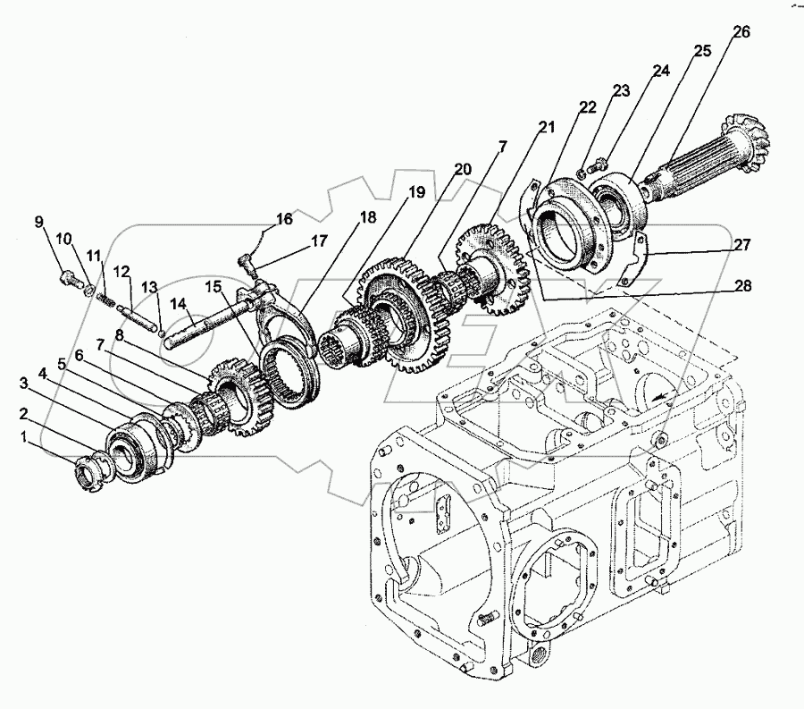 Коробка передач. Вал вторичный