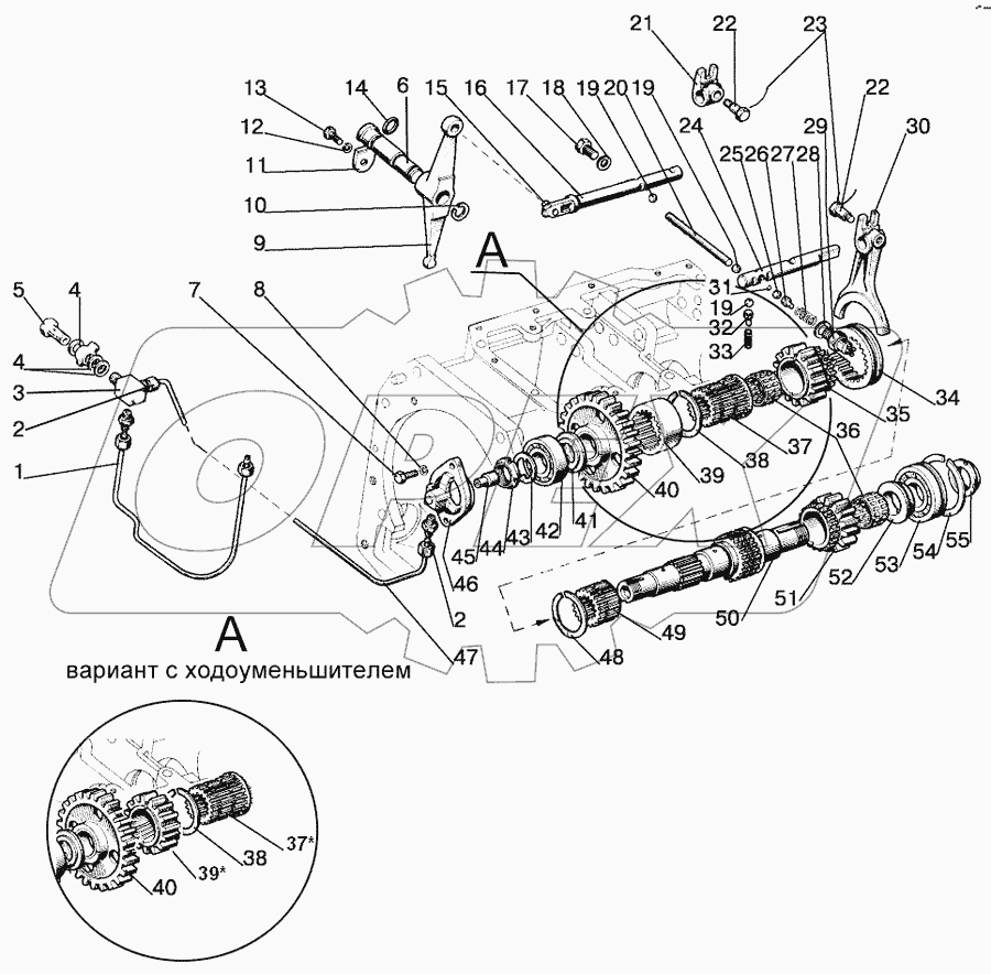 Вал пониженных передач