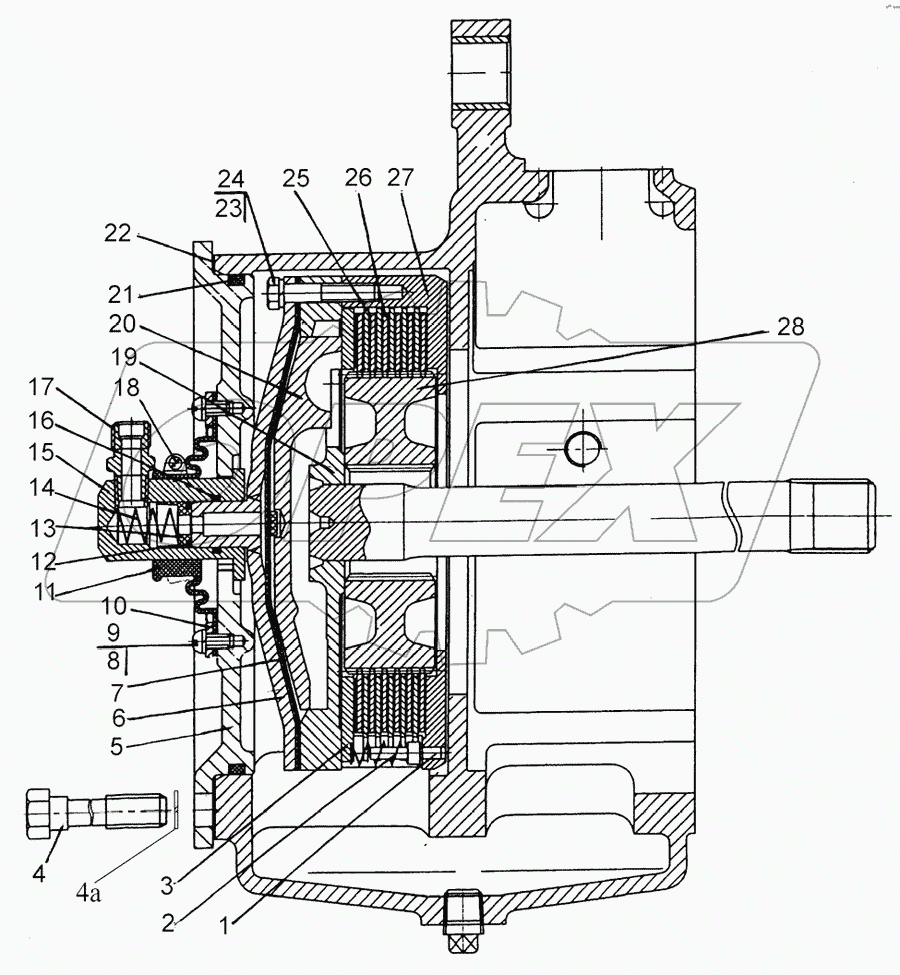 Механизм блокировки дифференциала «мокрого» типа