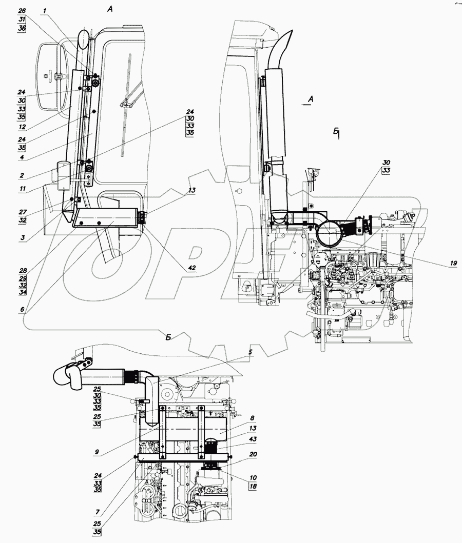 Установка глушителя