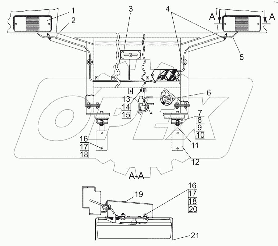 Установка фонарей задних
