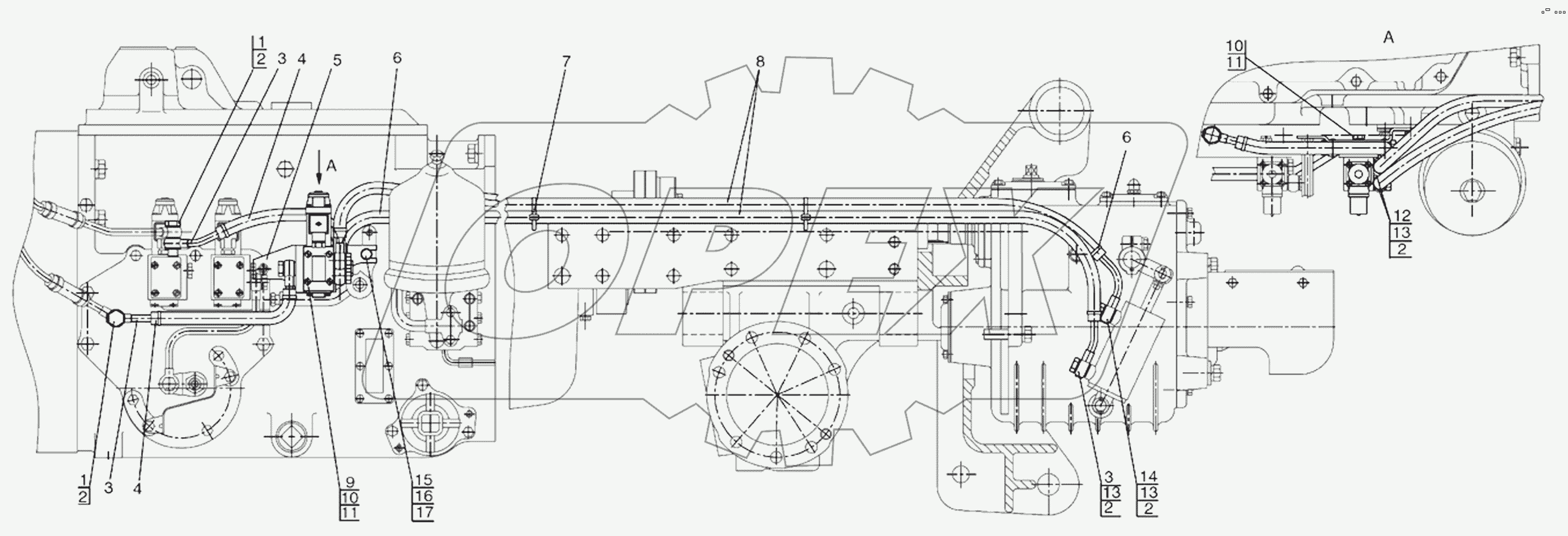 Управление передним валом отбора мощности