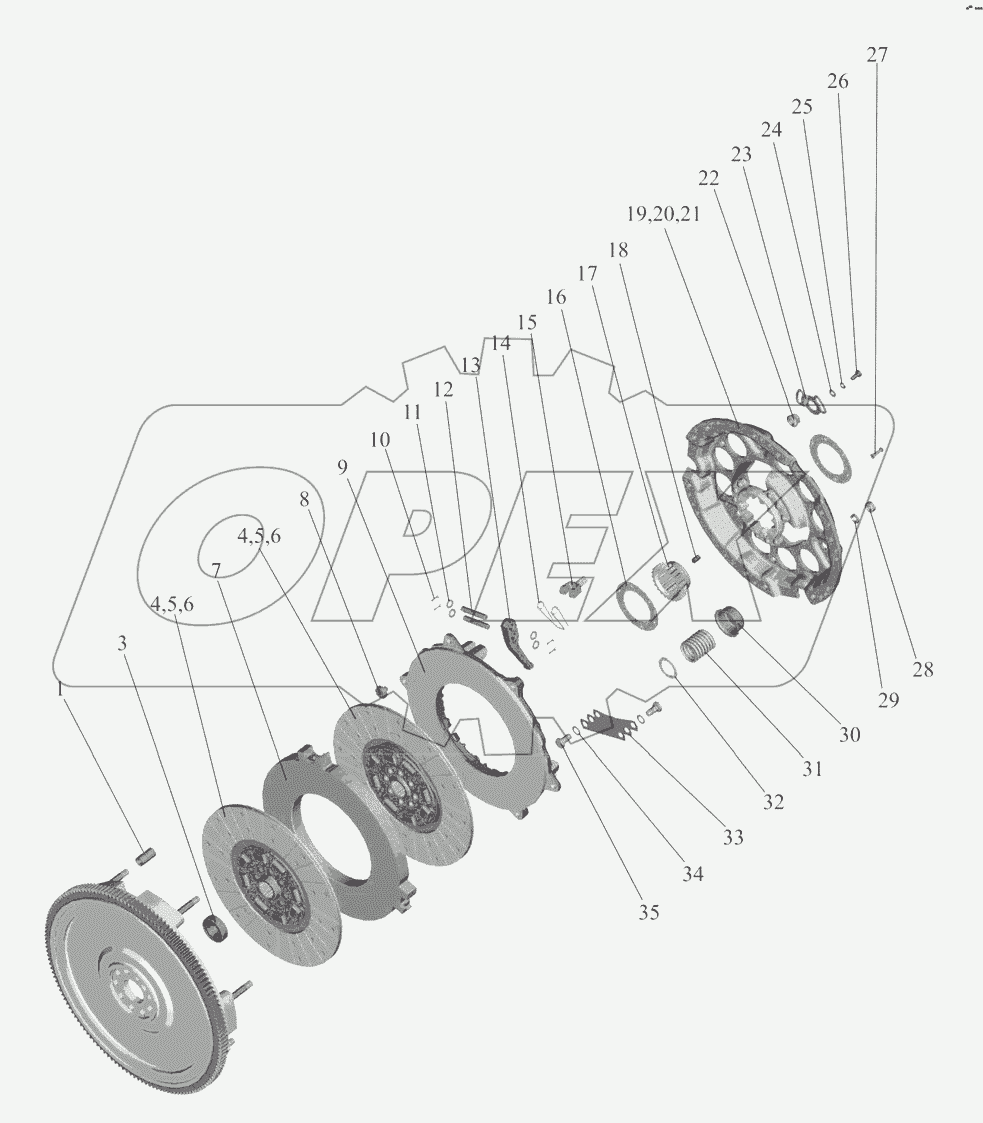 Установка сцепления 1523Д-1005009