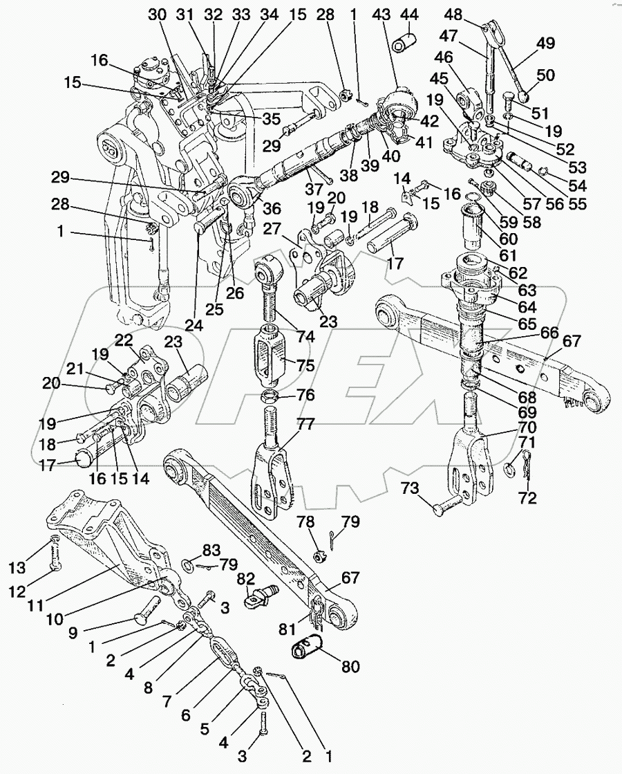 Навесное устройство с гидроподъемником