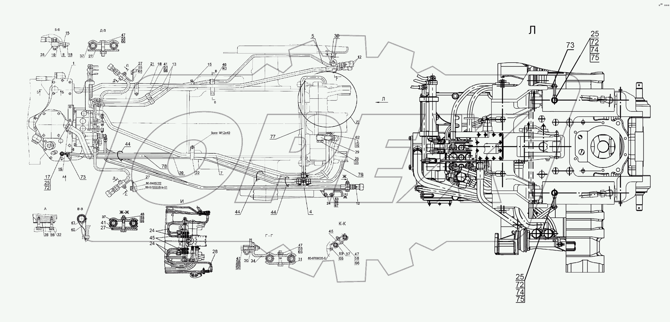 Гидросистема Р1221-4600010