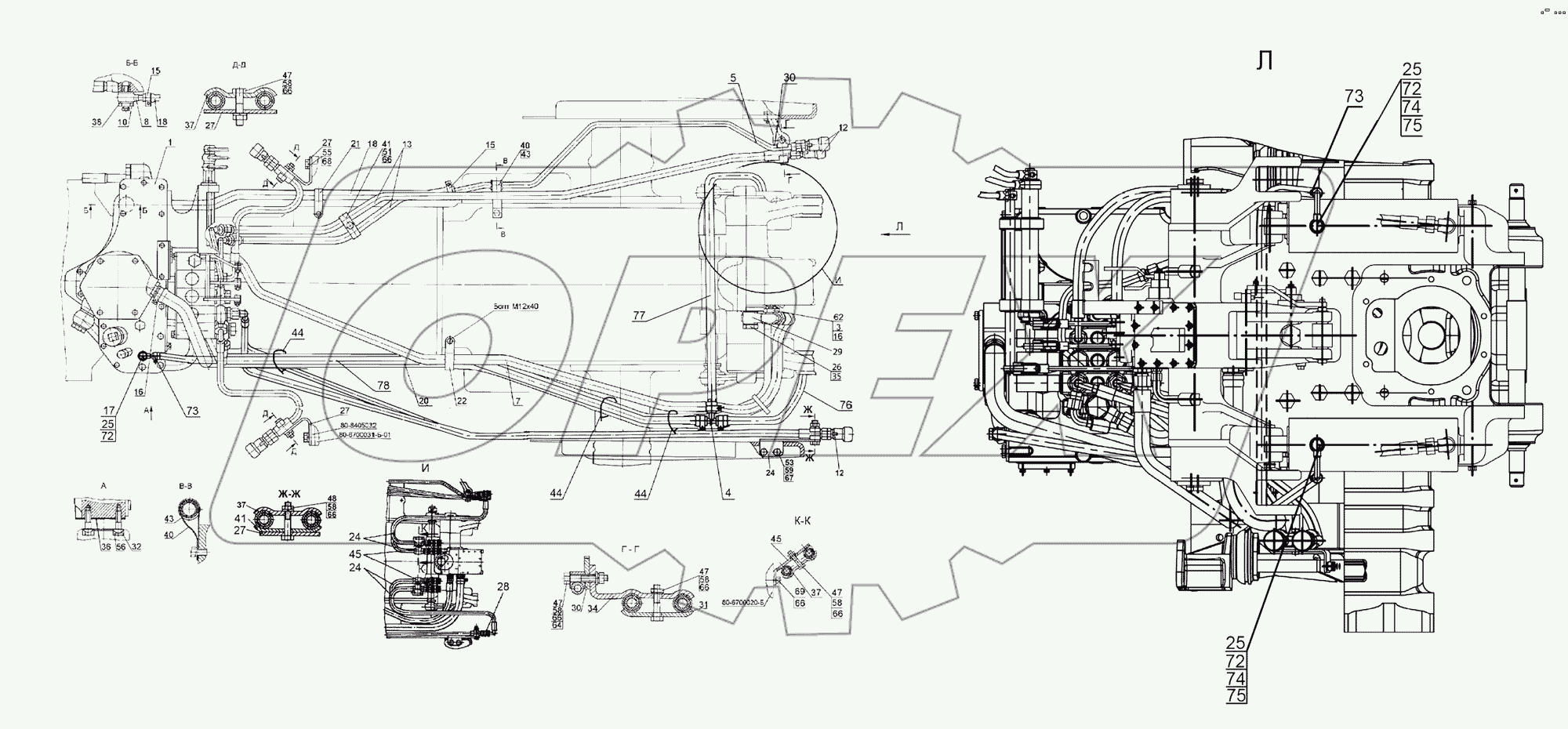 Гидросистема Р1221-4600010