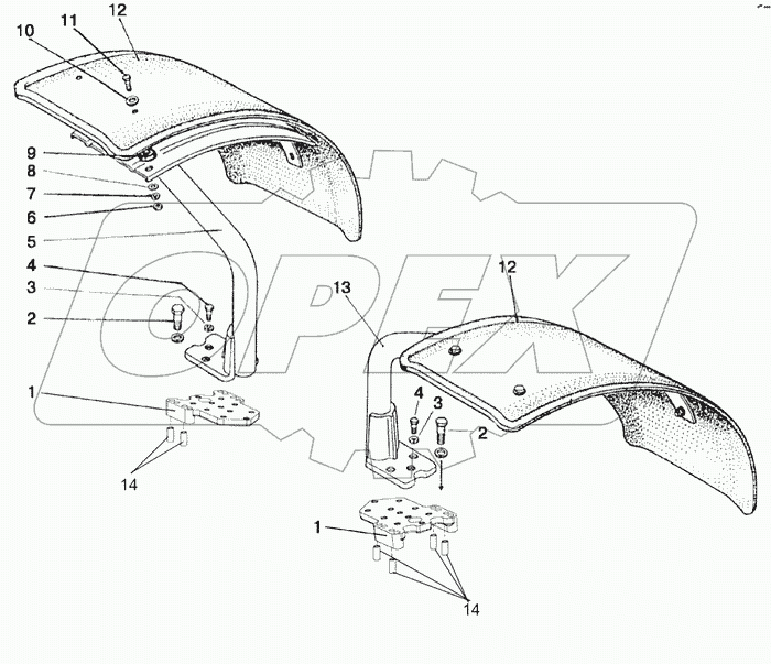 Крылья передних колес