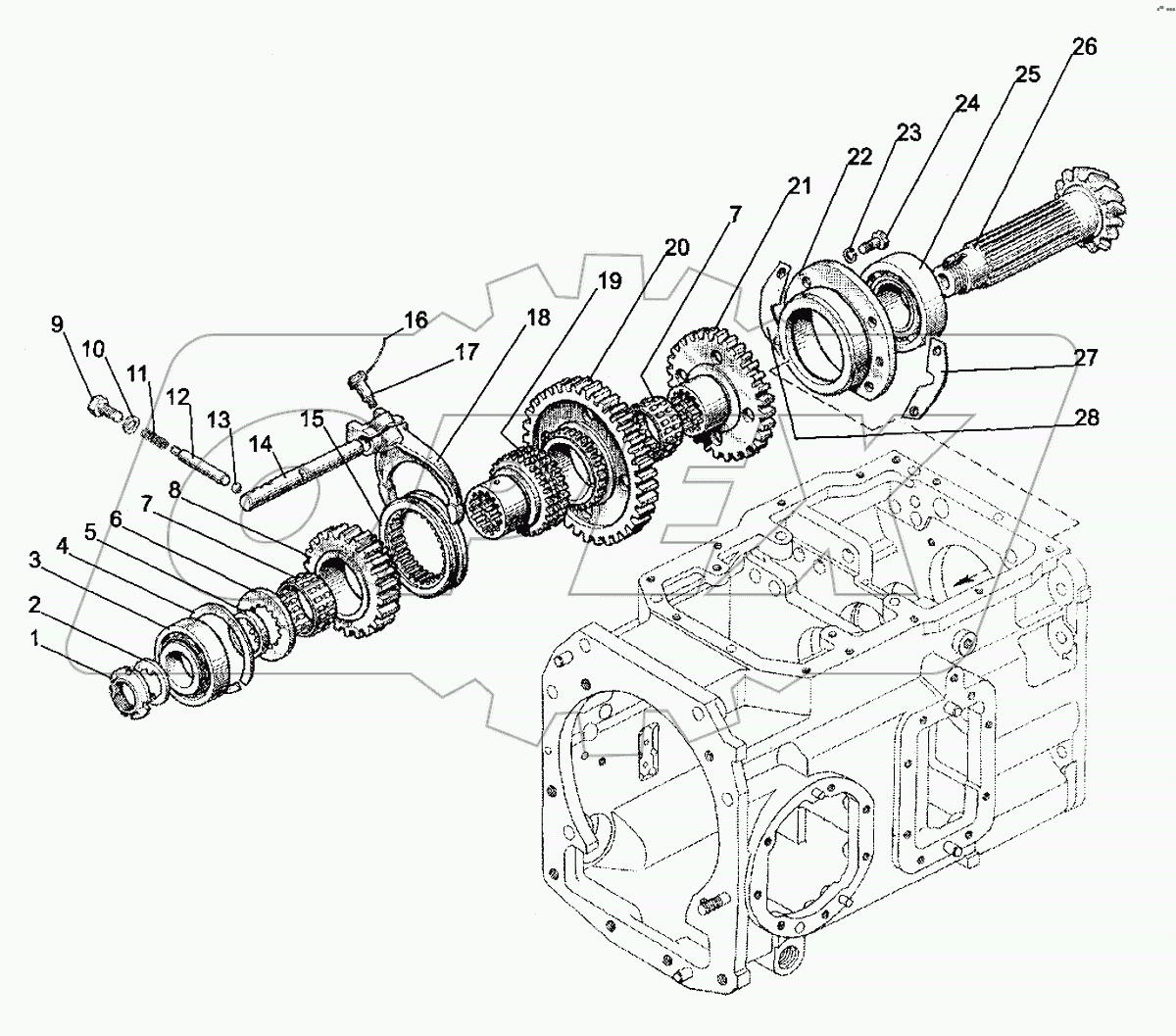 Коробка передач. Вал вторичный