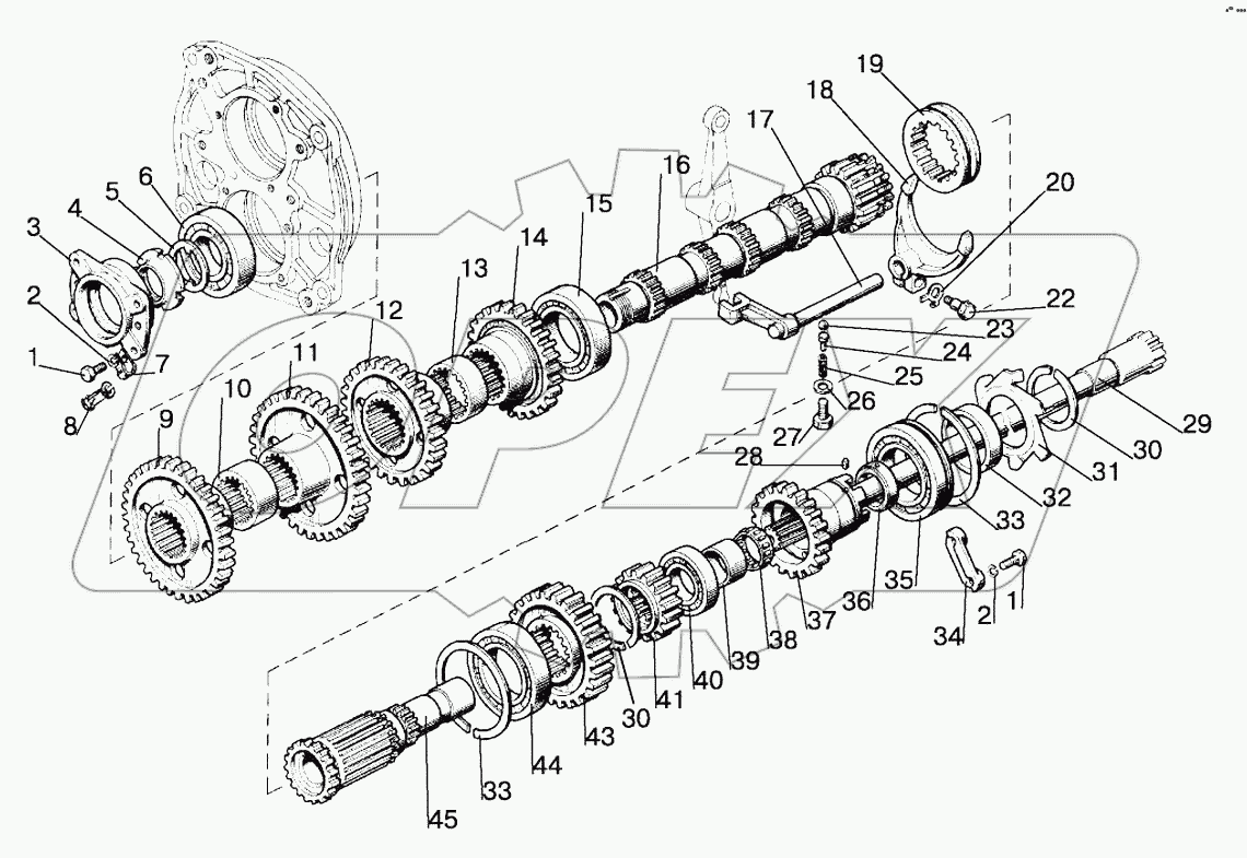 Коробка передач. Вал промежуточный