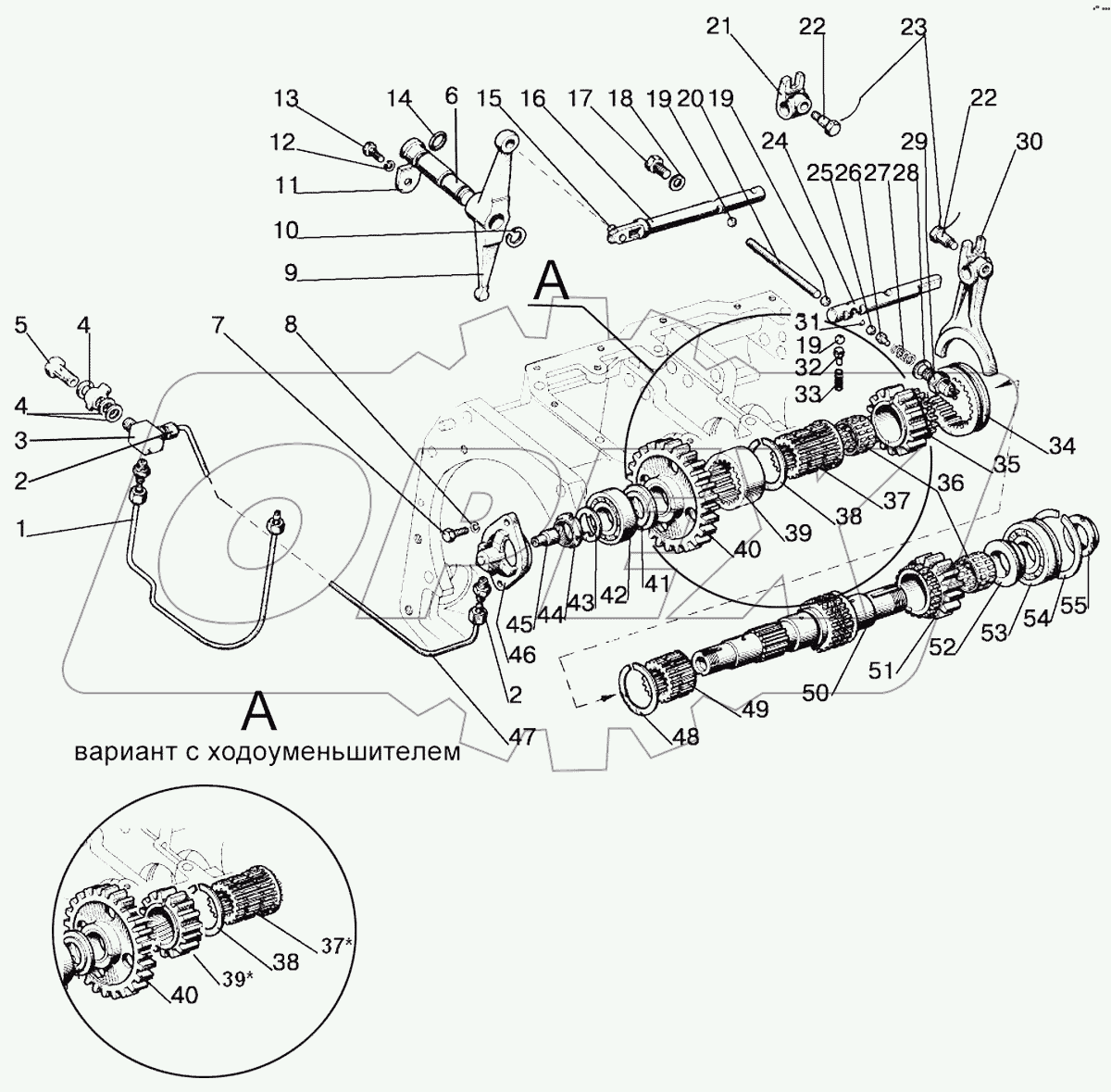Вал пониженных передач