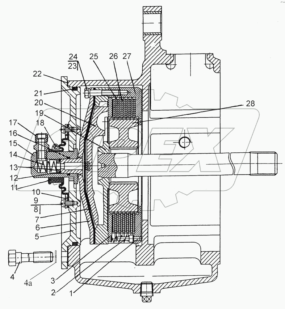 Механизм блокировки дифференциала «мокрого» типа