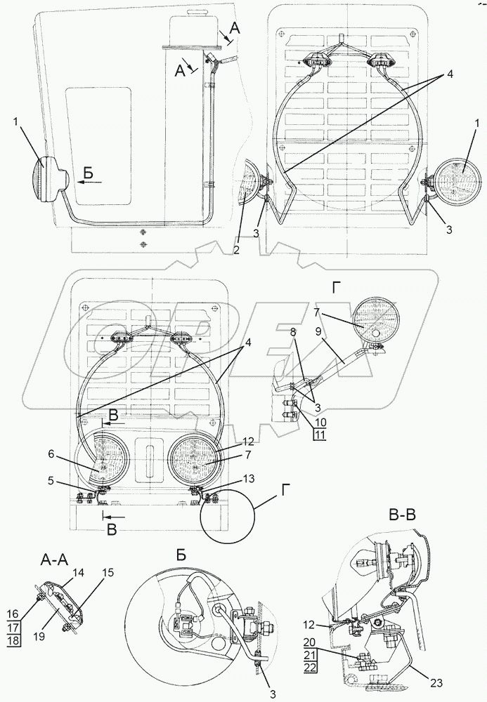 Установка фар дорожных. Выносные фары.