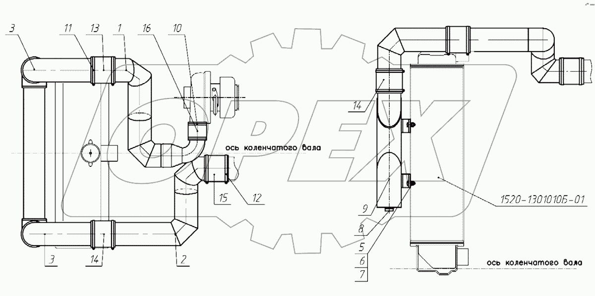 Установка охладителя 1523.4-1317010
