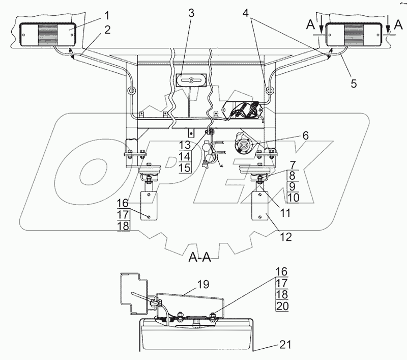 Установка фонарей задних
