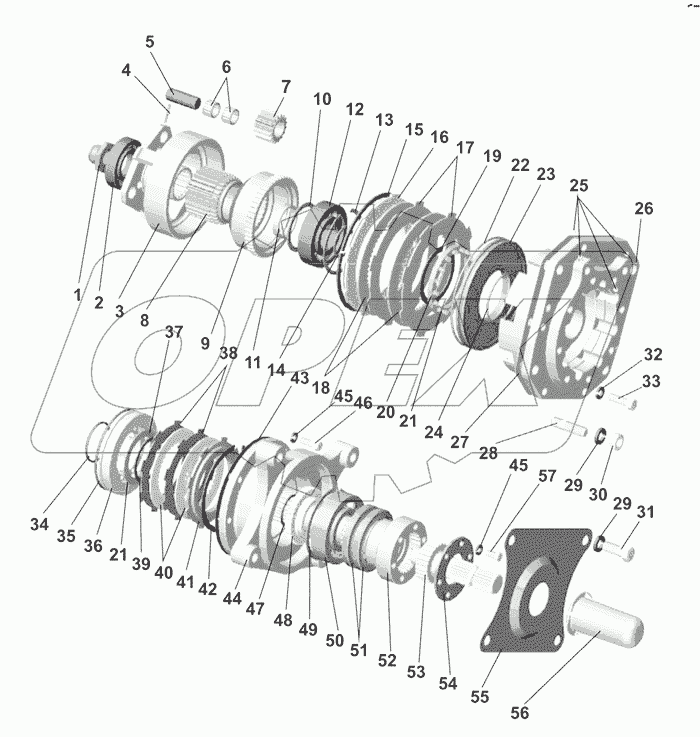 Вал отбора мощности задний. Редуктор