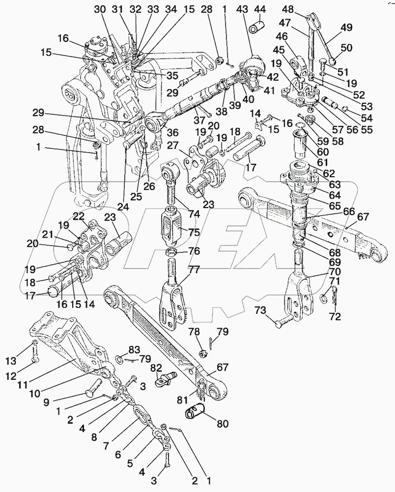 Навесное устройство с гидроподъемником