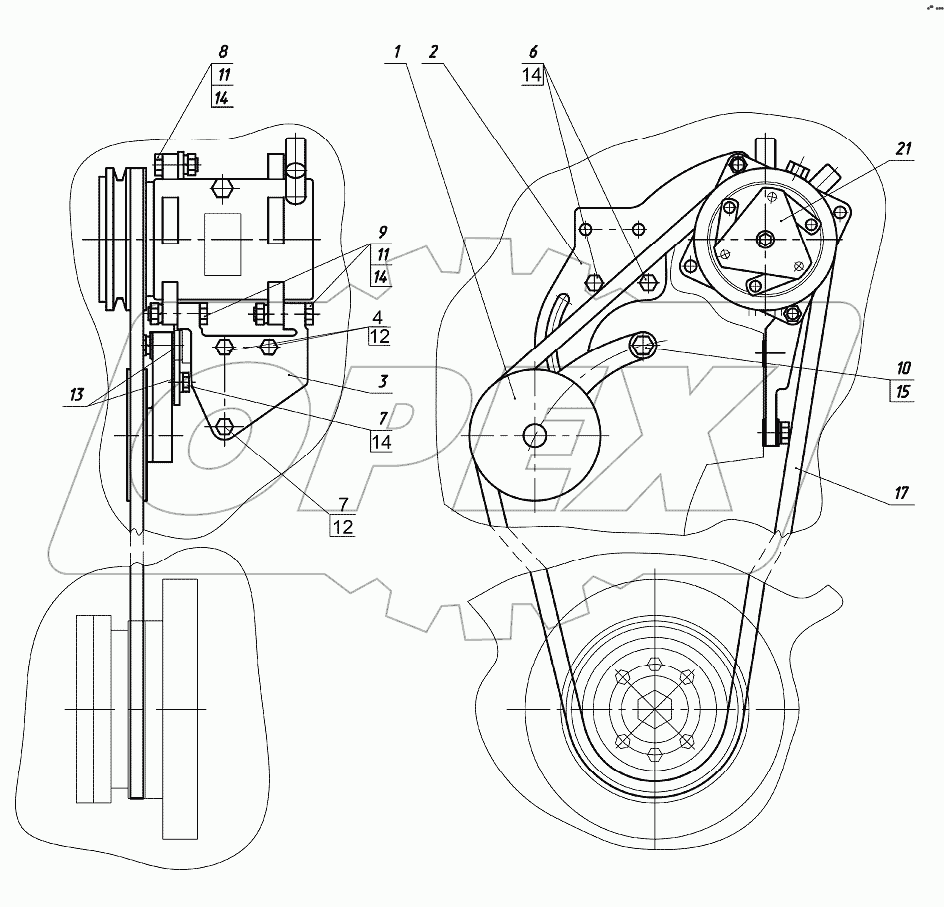 Установка компрессора