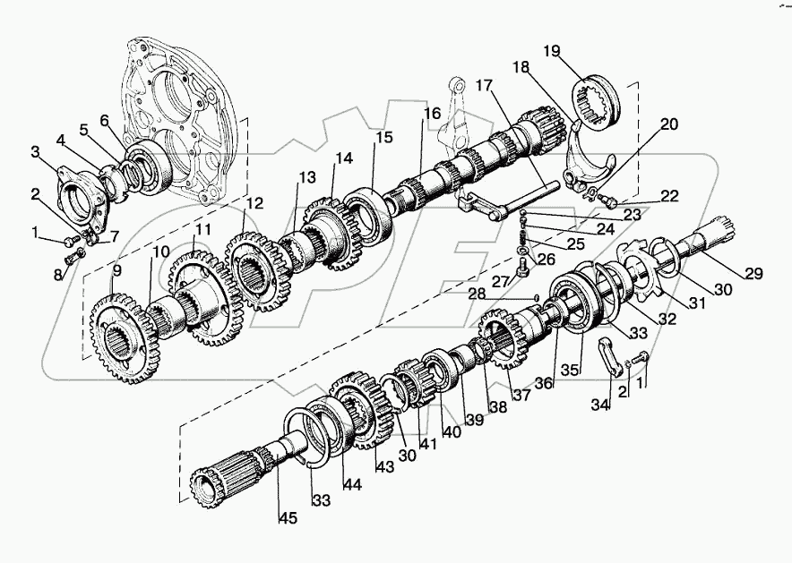 Вал промежуточный (16F+8R)