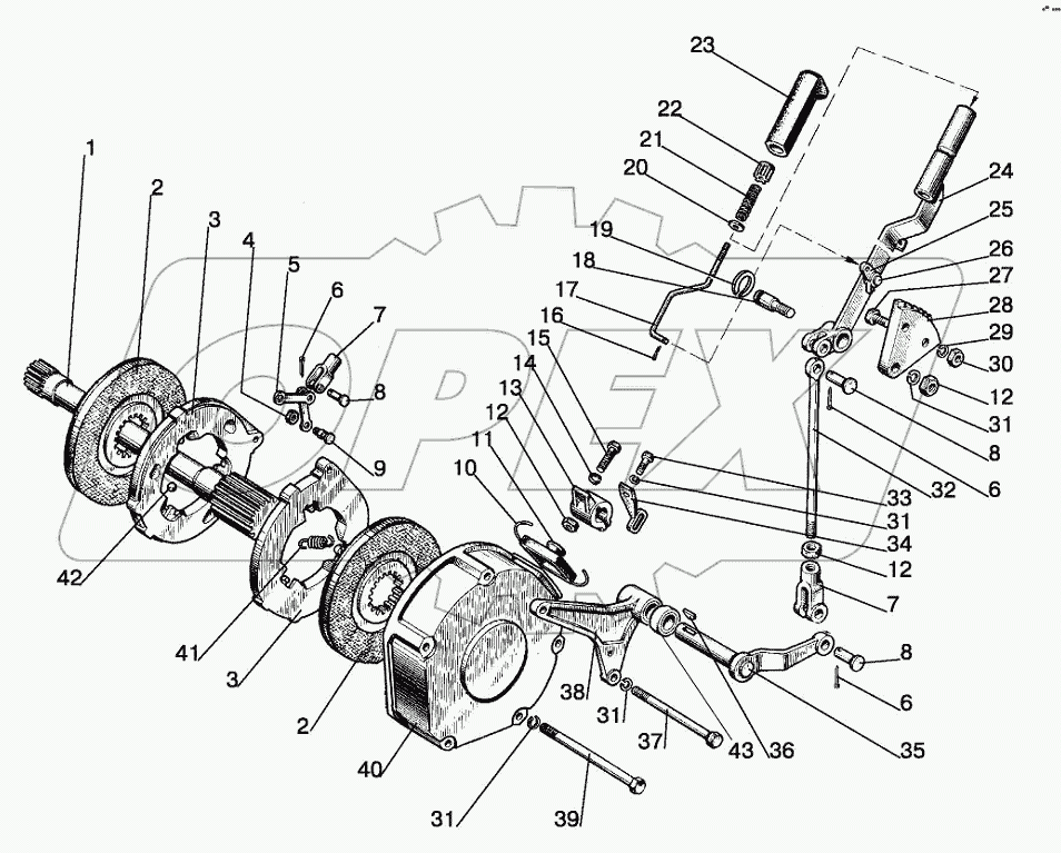 Управление стояночно-запасным тормозом
