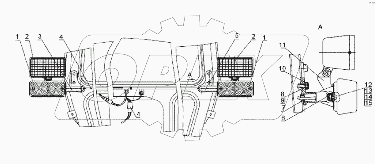 Установка фонарей передних
