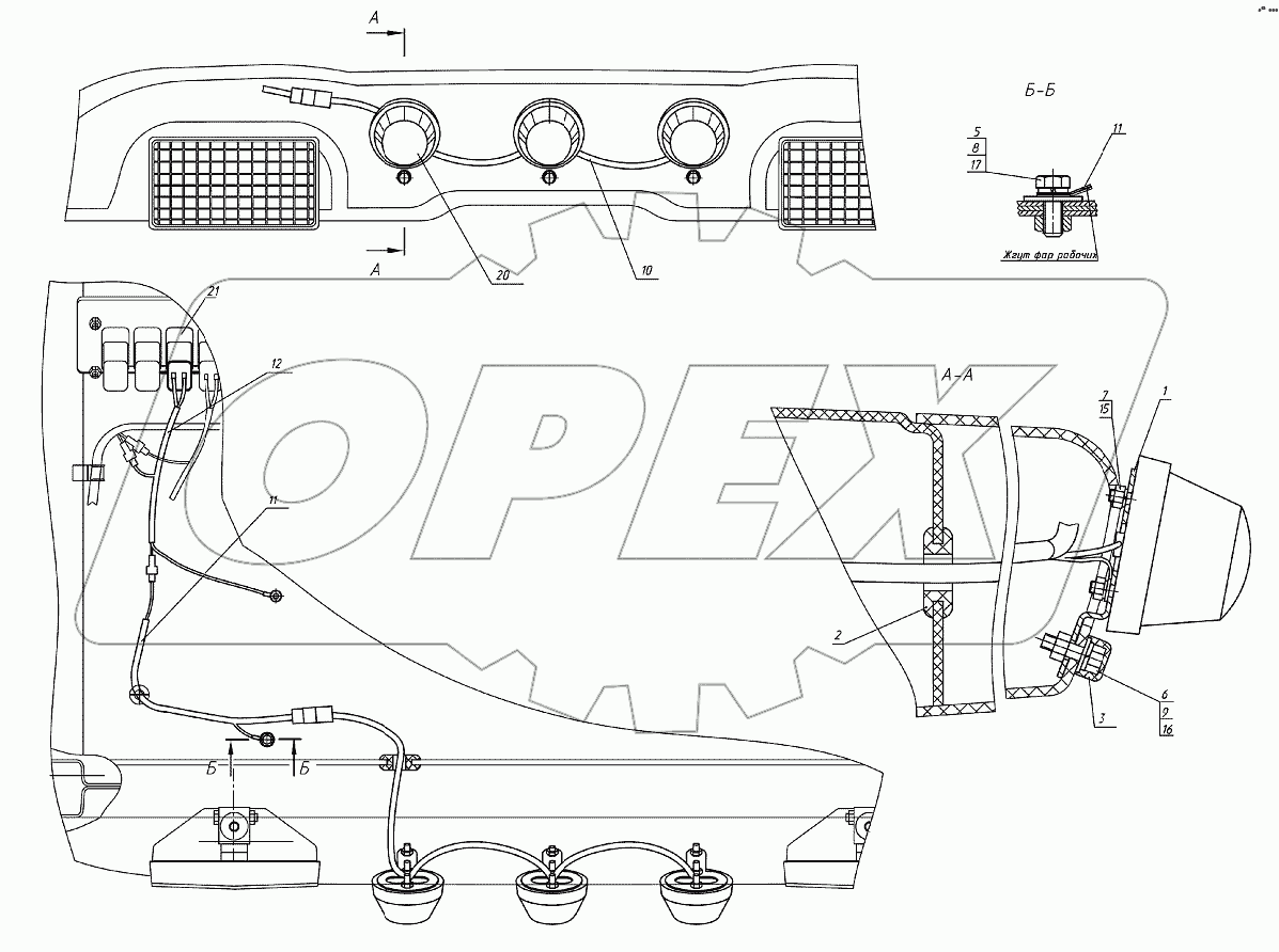 Установка фонарей автопоезда