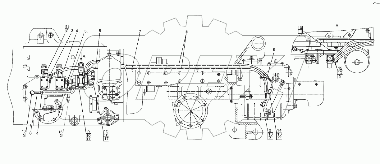 Управление передним валом отбора мощности