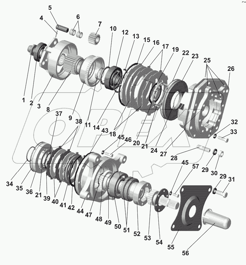 Вал отбора мощности задний