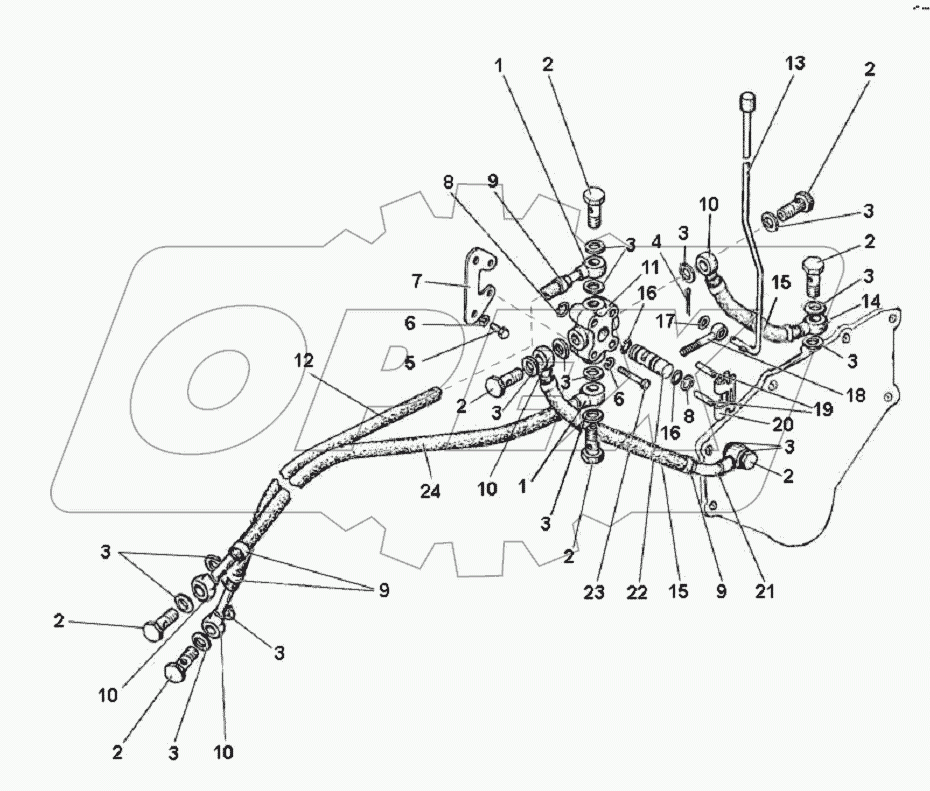 Управление задним валом отбора мощности