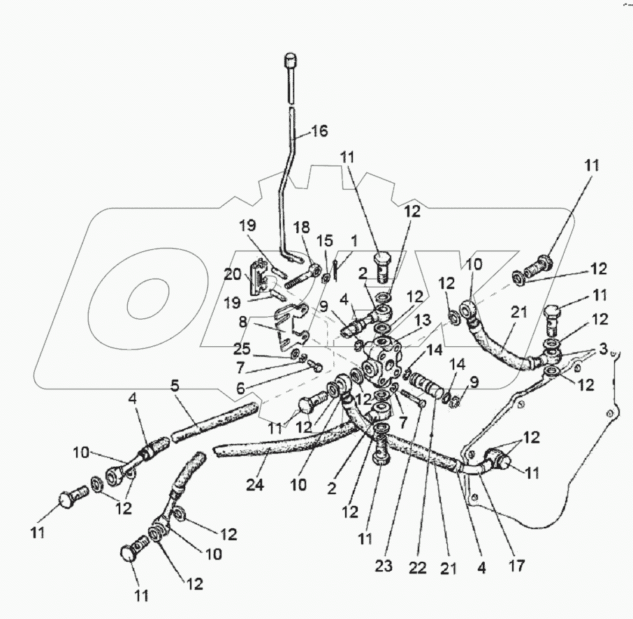 Управление задним валом отбора мощности