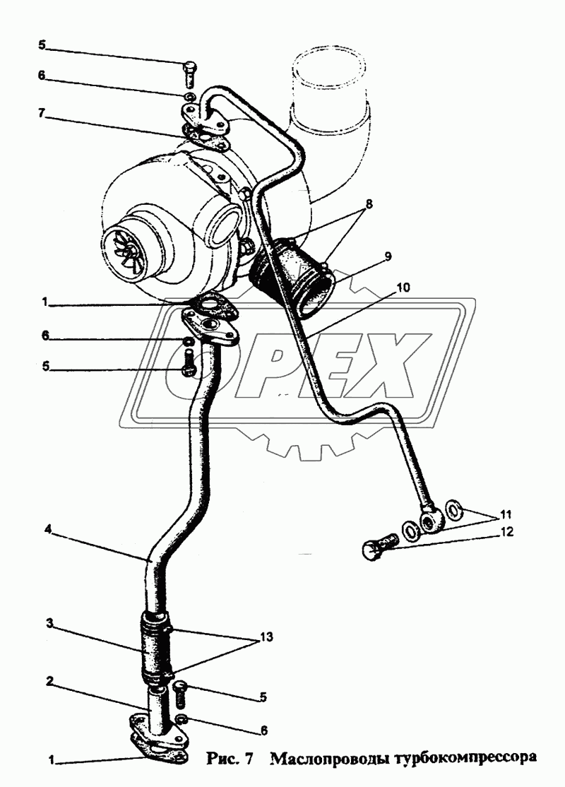 Маслопроводы турбокомпрессора