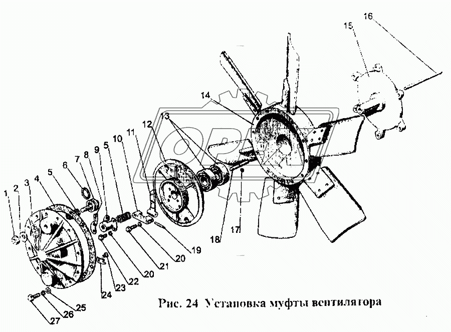 Установка муфты вентилятора