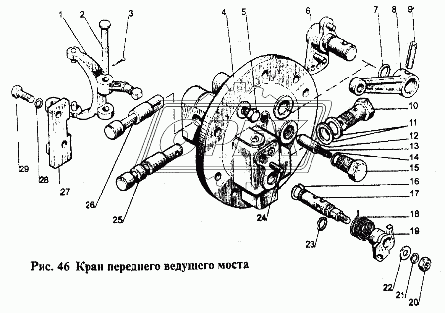 Кран переднего ведущего моста