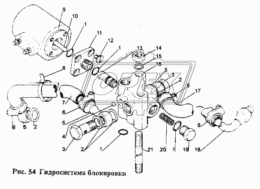 Гидросистема блокировки