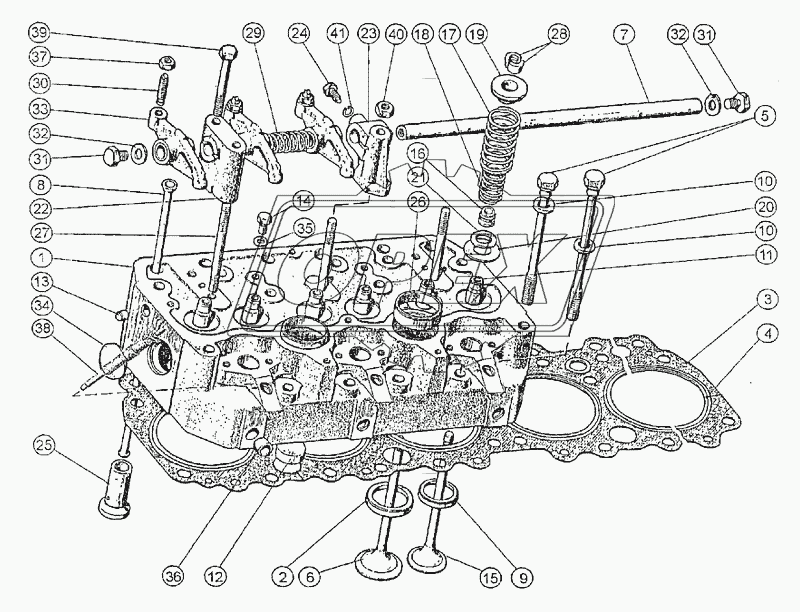 Головка цилиндров. Клапаны и толкатели клапанов