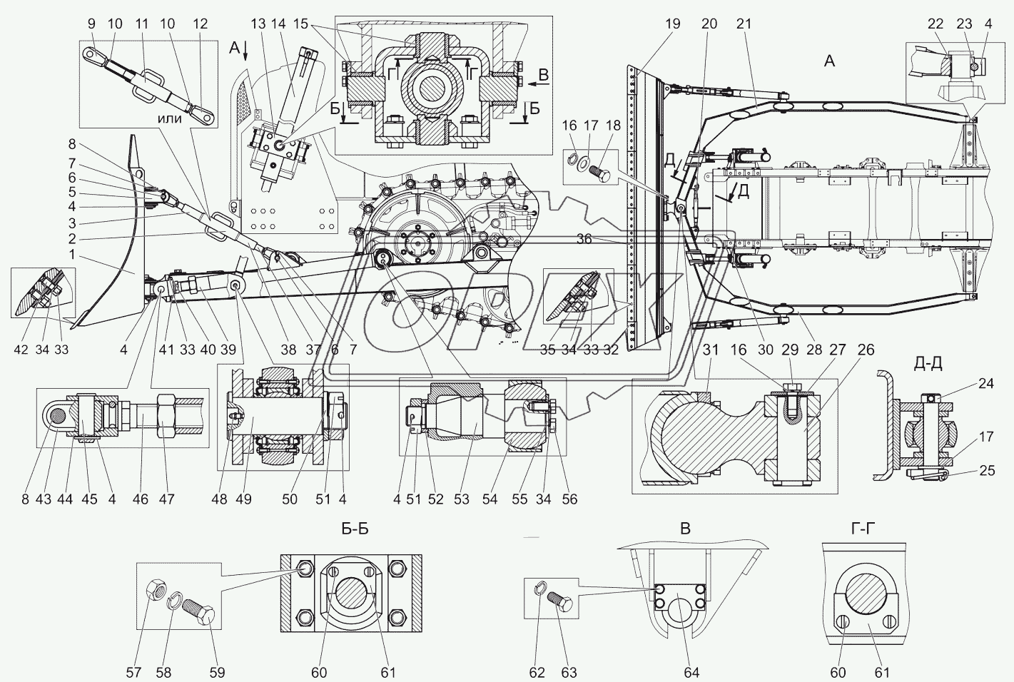 Установка отвала 1502-4607500