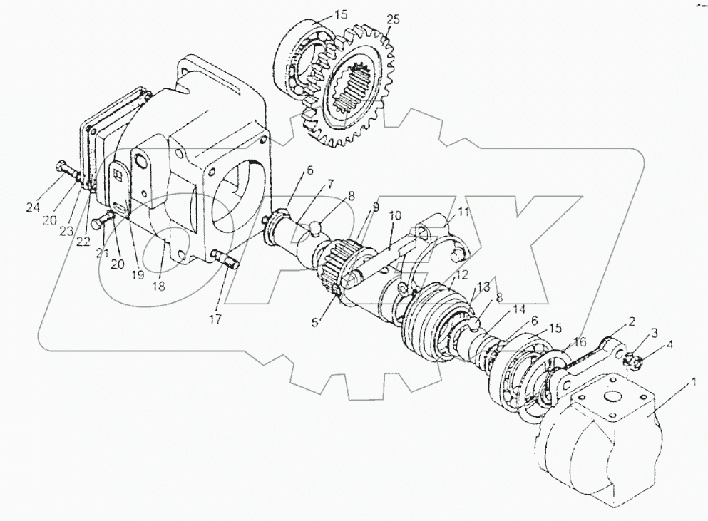 Привод насоса гидросистемы